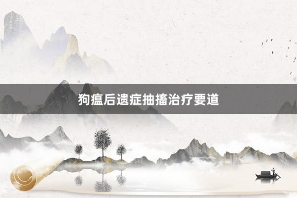 狗瘟后遗症抽搐治疗要道